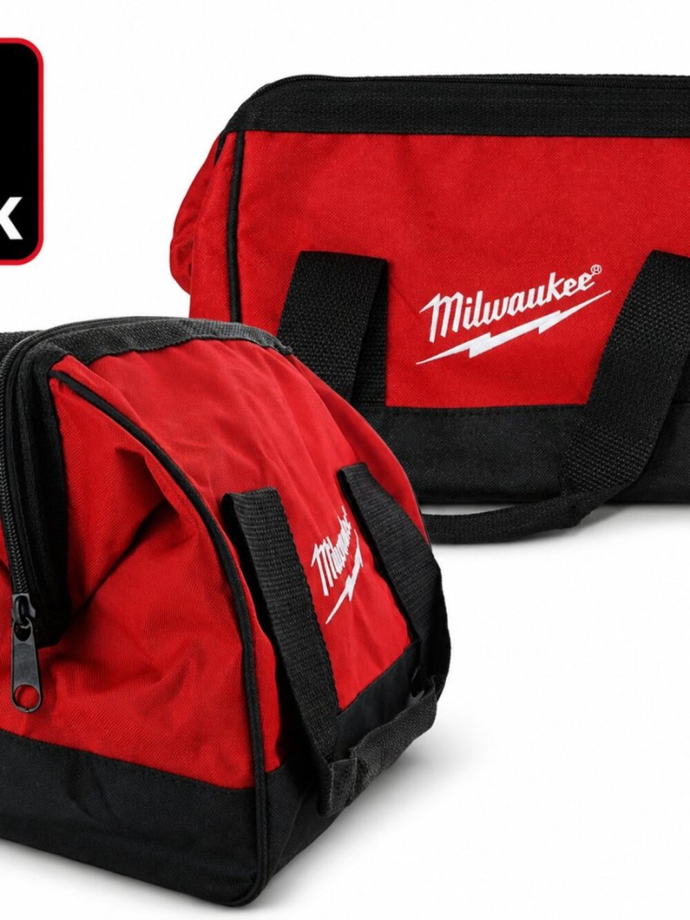Milwaukee Contractor 2 Pack Tool Bag Zippered Carry Case 10x10x10 Heavy Duty-